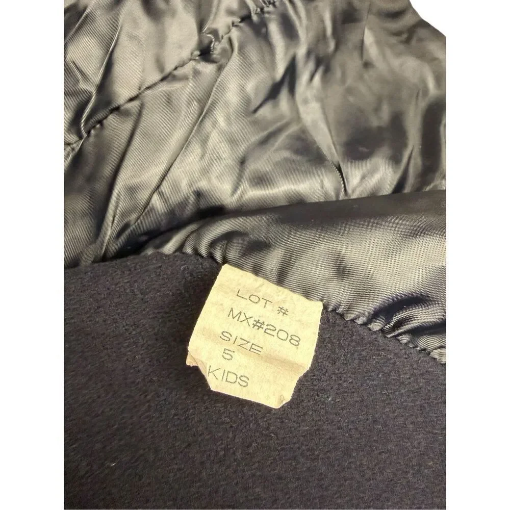 Stephanie Mathews Kids Girls 5‎ Double Breasted Coat Navy Blue 100% Wool
